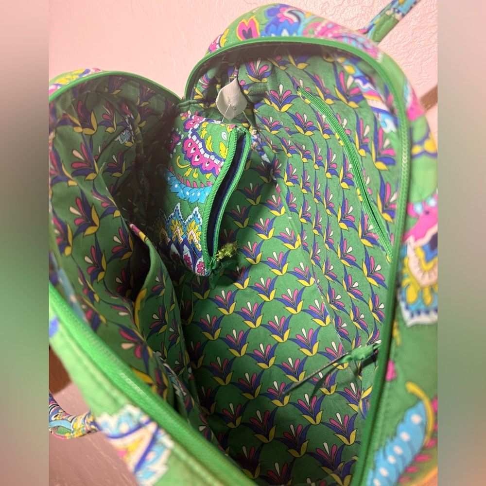 Vintage Vera Bradley Emerald Paisley Pattern Bowler Style Purse - Picture 7 of 11